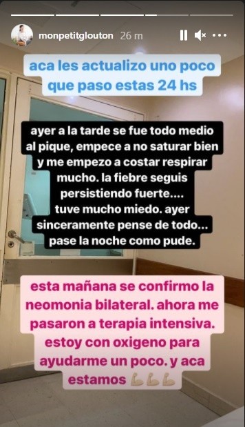 Karina Gao, en terapia intensiva por coronavirus