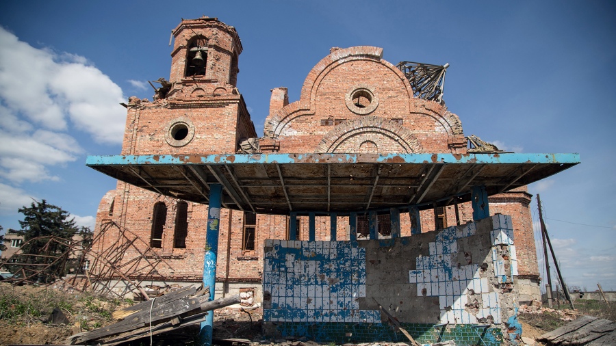 Iglesia destruida en Odesa 